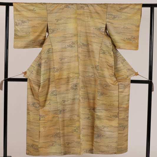 Japanese kimono (Komon) washable polyester / 100