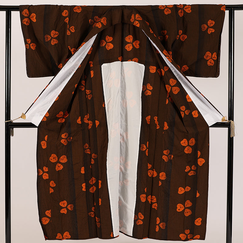 Japanese kimono (Tsumugi) M-size 100% silk / 11