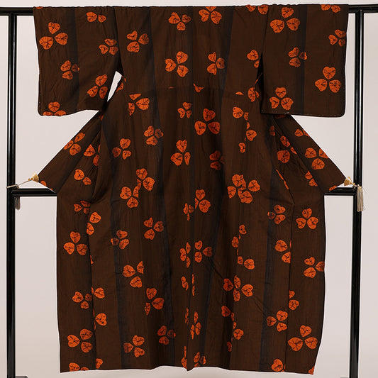 Japanese kimono (Tsumugi) M-size 100% silk / 11