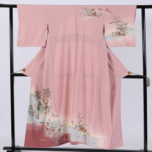 Japanese kimono (Houmongi) S-size 100% silk / 268