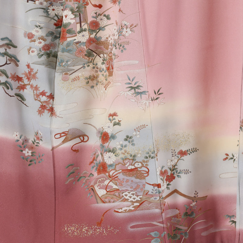 Japanese kimono (Houmongi) S-size 100% silk / 268