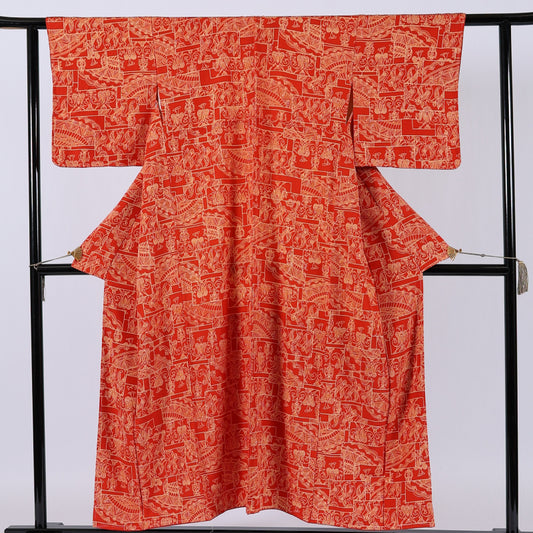 Japanese kimono (Komon) M-size 100% silk / 271