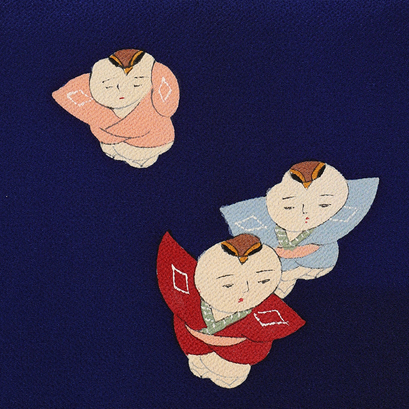 No.28 Nagoya obi blue doll chirimen