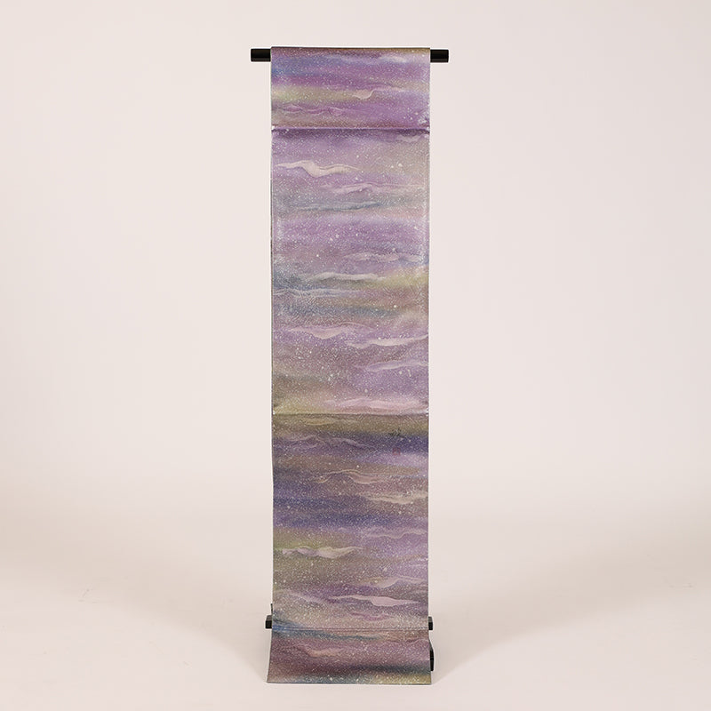 No.35 Fukuro-obi Double-sided Murasaki Green Cloud Tataki Pattern