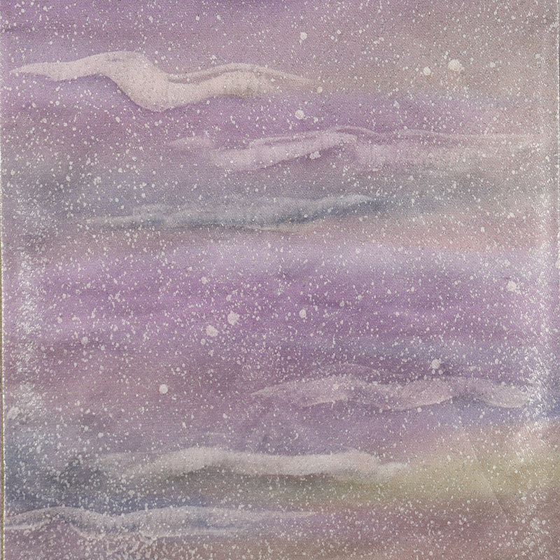 No.35 Fukuro-obi Double-sided Murasaki Green Cloud Tataki Pattern