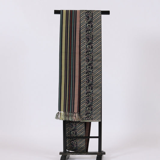 Japanese kimono sash belt (Hanhaba-obi) 100% silk / 287