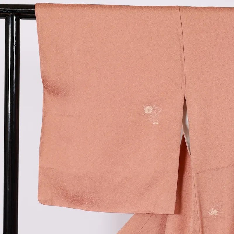 Japanese kimono used <muji> L size  silk 100% /K73