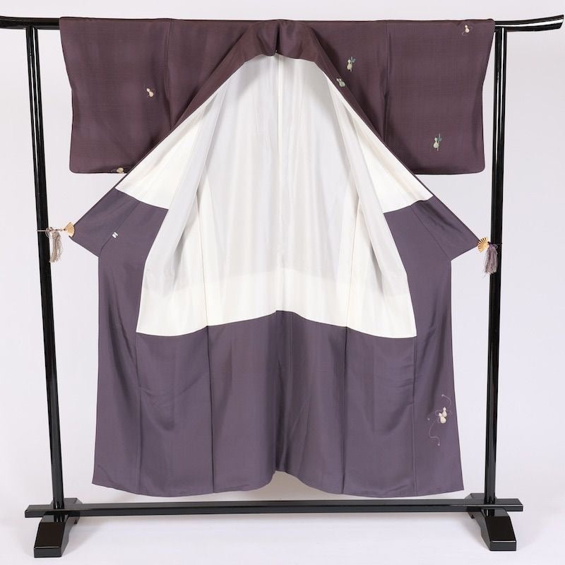 Japanese kimono used <Tsumugi> Msize  silk 100% /K
