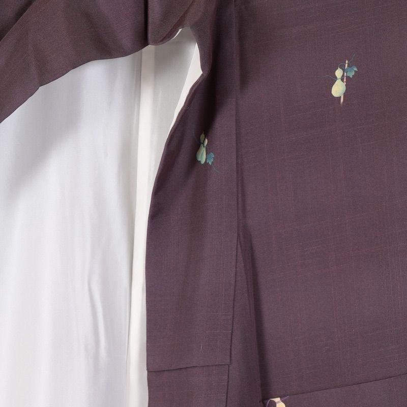 Japanese kimono used <Tsumugi> Msize  silk 100% /K