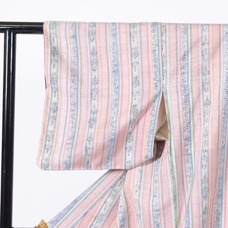 Japanese kimono  (Tsumugi) S-size 100% silk  / B65