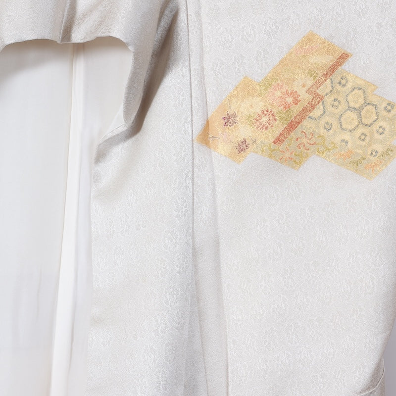 Japanese kimono used <houmongi> M-size  silk 100% /B776