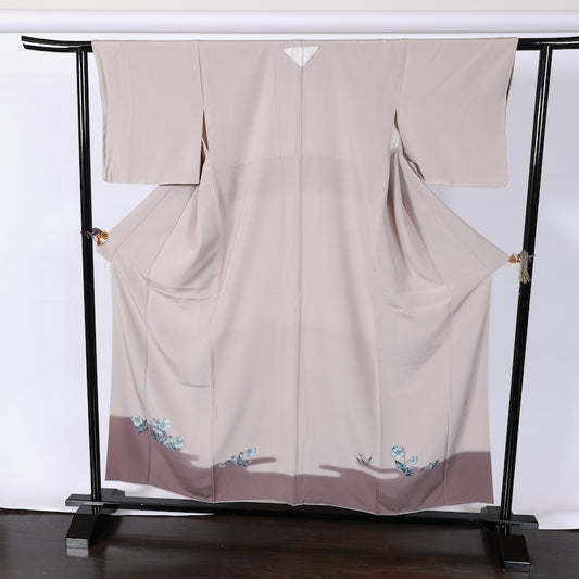 Japanese kimono used <Irotomesode> M-size  silk 100% /B771