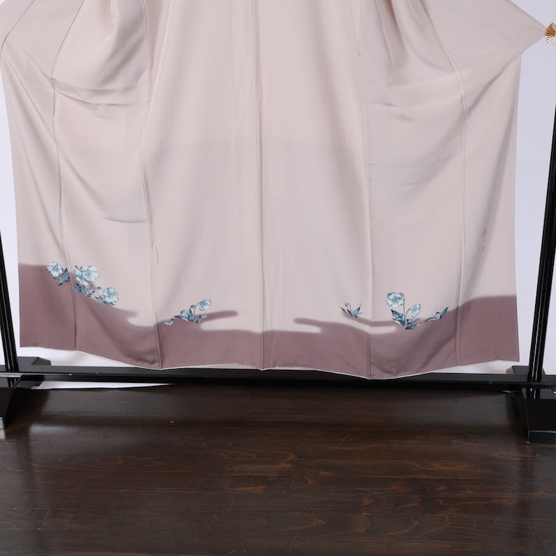 Japanese kimono used <Irotomesode> M-size  silk 100% /B771