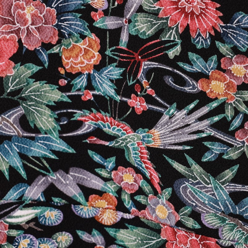Japanese kimono used <komon> L-size  silk 100% /B783