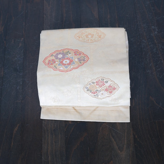 Japanese kimono used sash belt (magoya-obi) 100% silk  /  T355