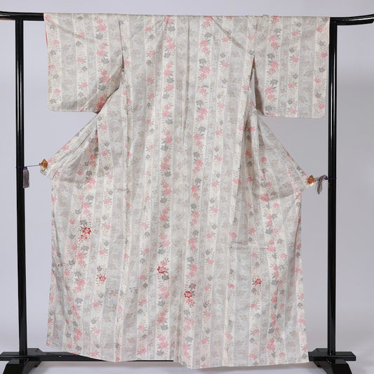 Japanese kimono  (Tsumugi) L-size 100% silk  / B71