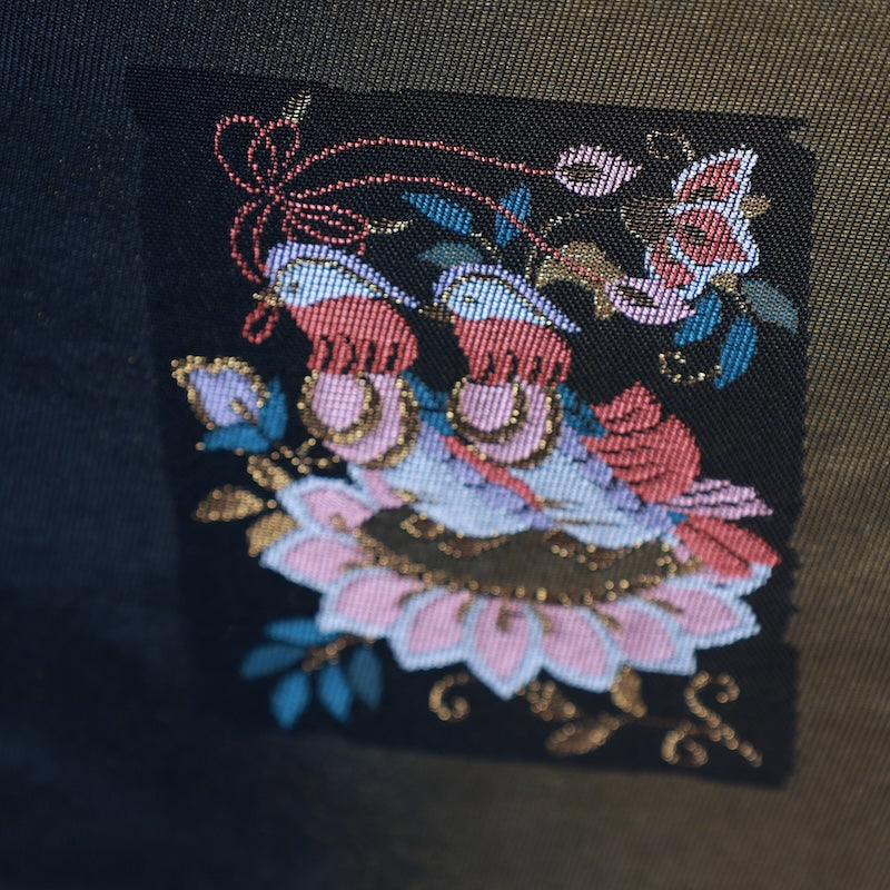 Japanese kimono used sash belt (nagoya-obi) 100% silk  /  T357