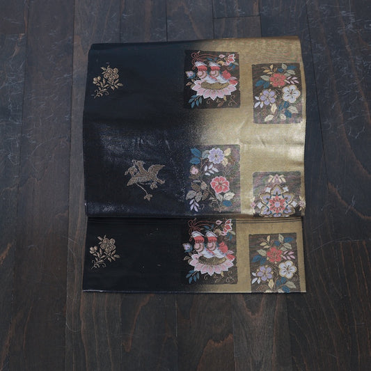 Japanese kimono used sash belt (nagoya-obi) 100% silk  /  T357