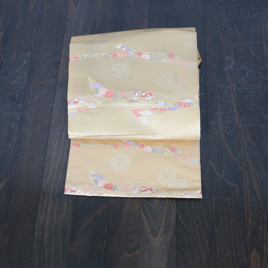 Japanese kimono used sash belt (nagoya-obi) 100% silk  /  T358