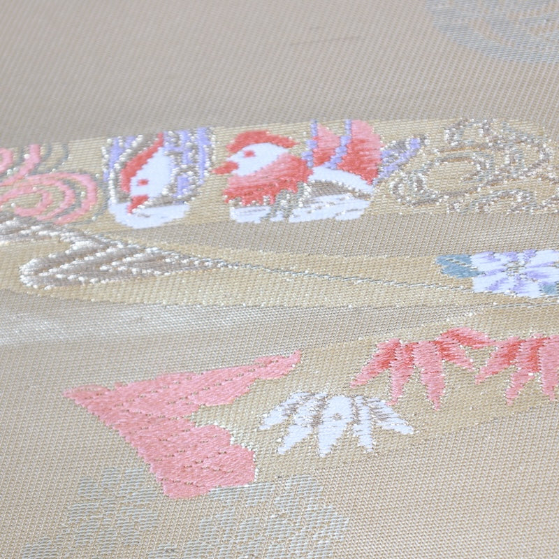 Japanese kimono used sash belt (nagoya-obi) 100% silk  /  T358