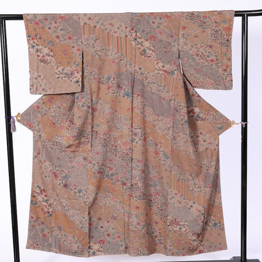 Japanese kimono used(Komon)M Size 100%tetoronA307