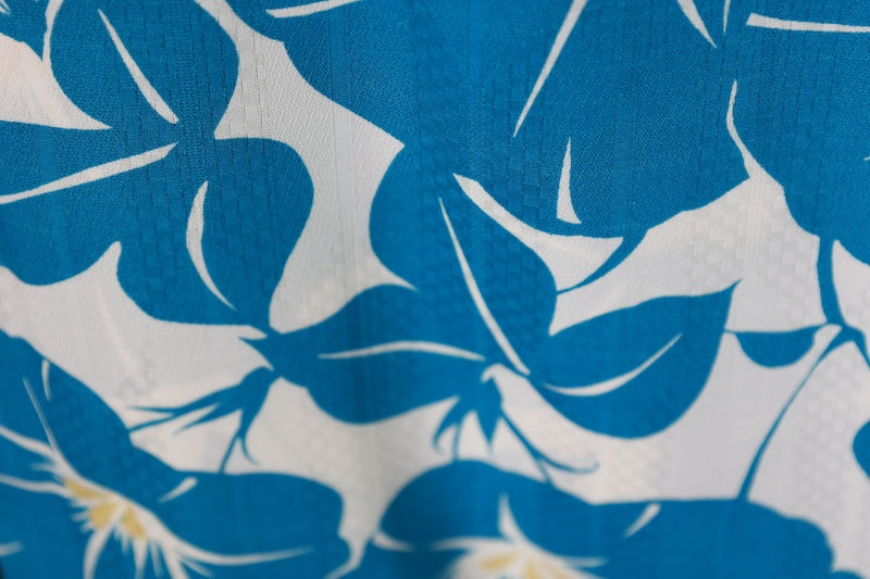 New Yukata (Japanese summer kimono), Off-white and Blue, Morning Glory pattern, b23