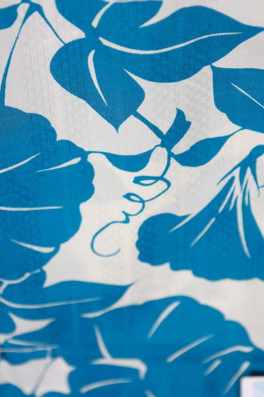 New Yukata (Japanese summer kimono), Off-white and Blue, Morning Glory pattern, b23