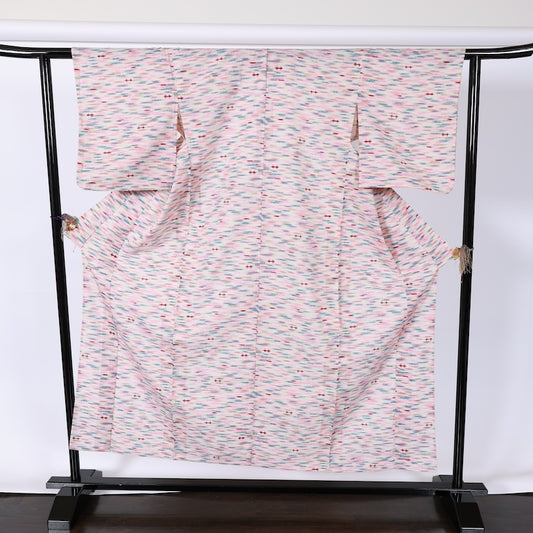 Japanese kimono used <komon> M-size  silk wool /B781