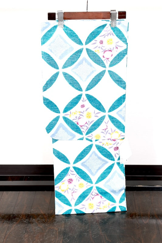 New yukata (summer kimono) - White, Blue, Gray, Yellow, Purple - b19