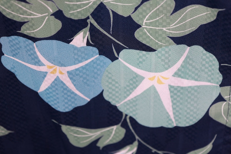 Yukata shinpin ai burū gurīn asagao b 15 23 New Yukata (Japanese summer kimono) - Indigo, Blue, Green, Morning Glory Pattern - b15