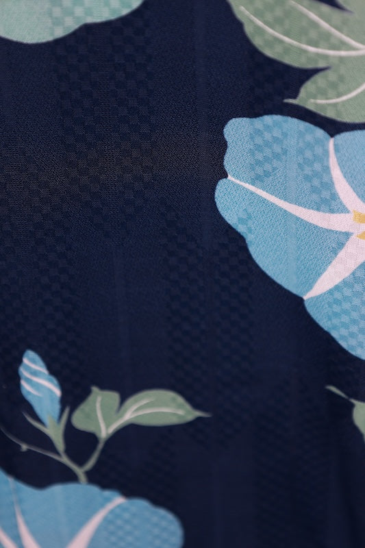 Yukata shinpin ai burū gurīn asagao b 15 23 New Yukata (Japanese summer kimono) - Indigo, Blue, Green, Morning Glory Pattern - b15