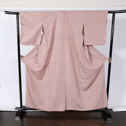 Japanese kimono used <Tsumugi> L-size  silk 100% /B755