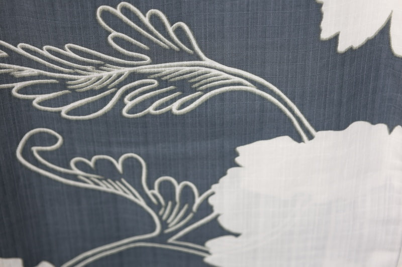 New yukata (summer kimono) - gray and white floral pattern - b12