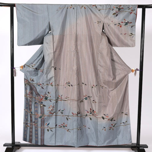Japanese kimono  (Houmongi) L-size 100% silk  / B86