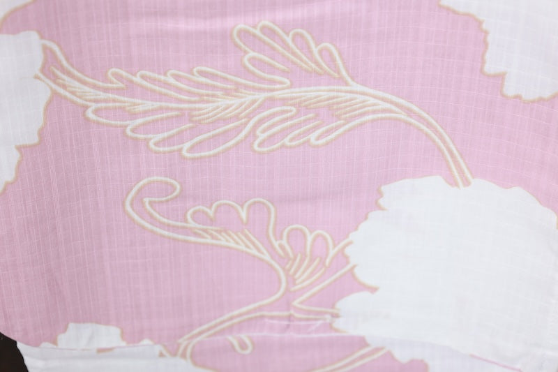 New Yukata (summer kimono) - Cherry Blossom Pink, Brown, White, Floral Design - b11