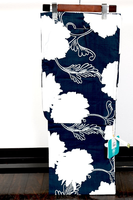 Yukata New Indigo White Flower B7