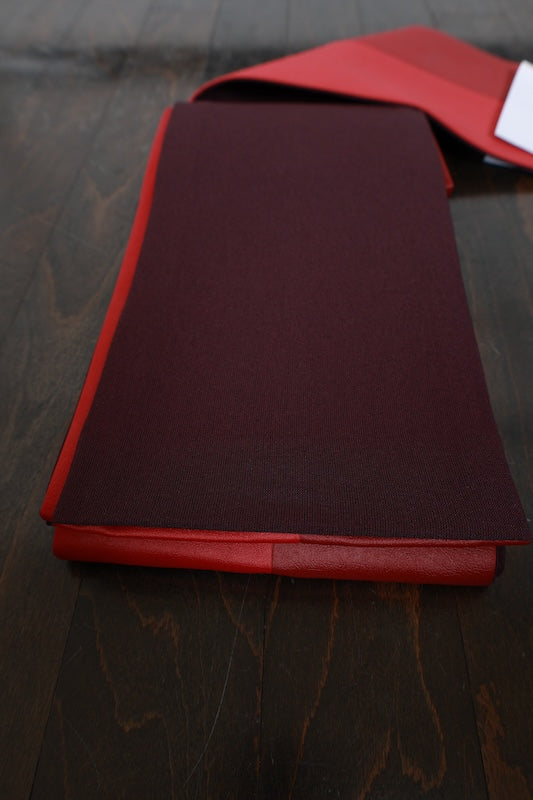 Yukata obi (half-width sash), brand new, shades of red, faux leather, size b32