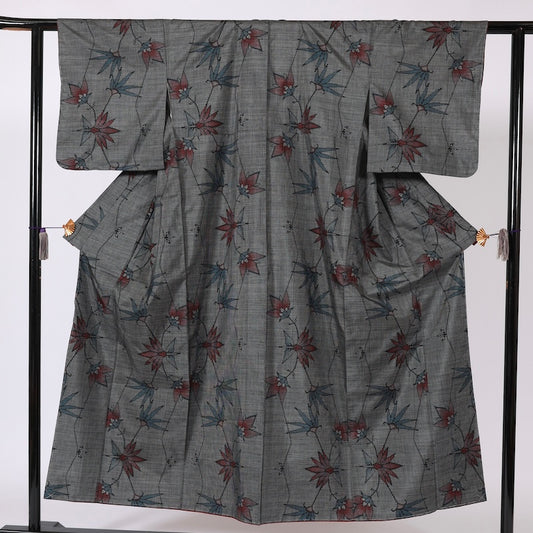 Japanese kimono  (Tsumugi) M-size 100% silk  / B97