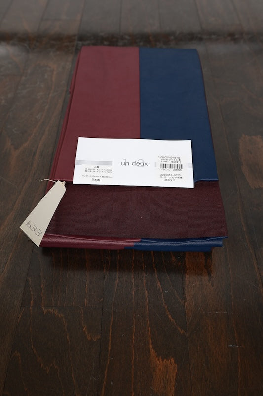 Yukata obi (half-width sash), brand new, brown and indigo, faux leather, b33