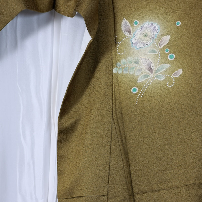 Japanese kimono used <houmongi> M-size  silk 100% /B751