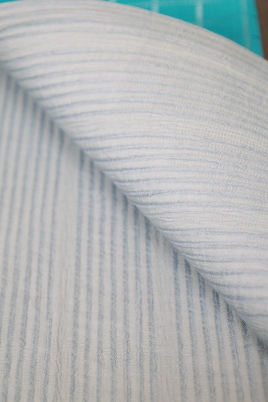 Yukata obi (half-width sash), light blue, checkered pattern, lace, b35
