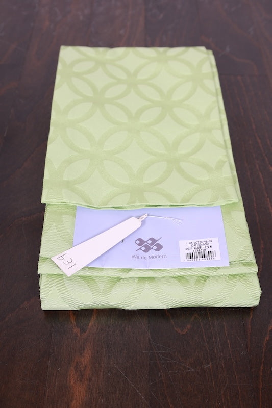 Yukata obi (half-width sash), brand new, light green, Shippo pattern, b31