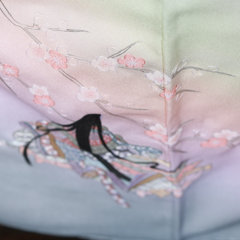 Japanease kimono  New(Houmongi) L-size 100% silk /K121Brand new, never used, light purple, blue, gray, brown, cherry blossom, Suzhou embroidery, Kasen