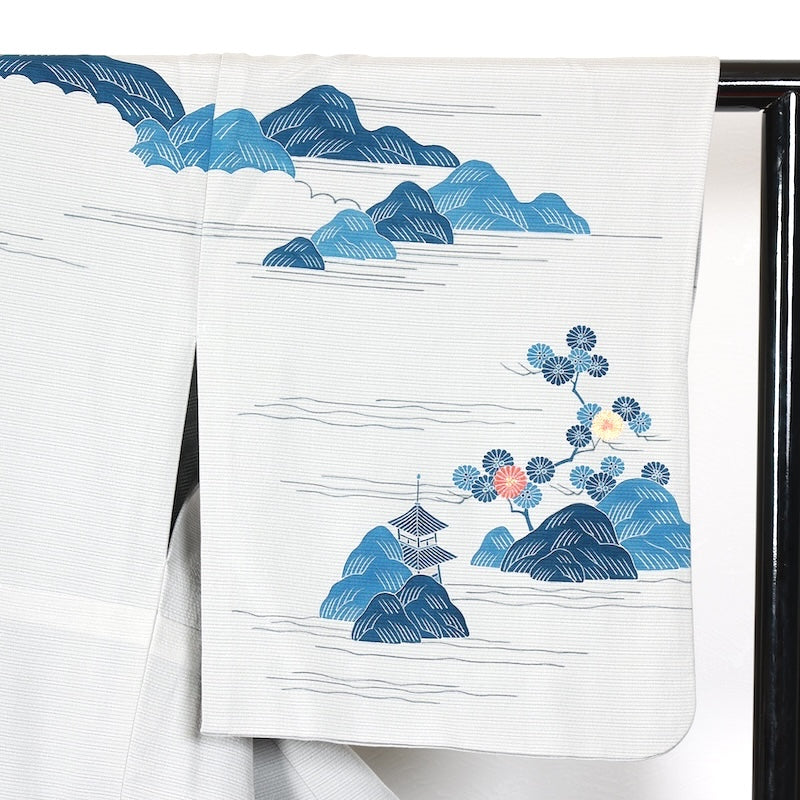 Japanese kimono used <houmongi> Msize  silk 100% /T389
