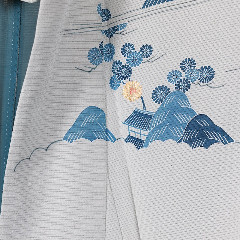 Japanese kimono used <houmongi> Msize  silk 100% /T389