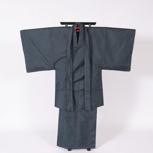Japanese Men’s kimono  Men’s kimono jacket 2piece set  M-size 100% silk  / B118