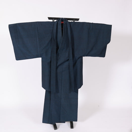 Japanese Men’s kimono  Men’s kimono jacket 2piece set  L-size 100% silk  / B119