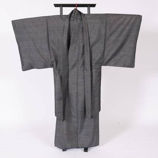 Japanese Men’s kimono  Men’s kimono jacket 2piece set  L-size 100% silk  / B121