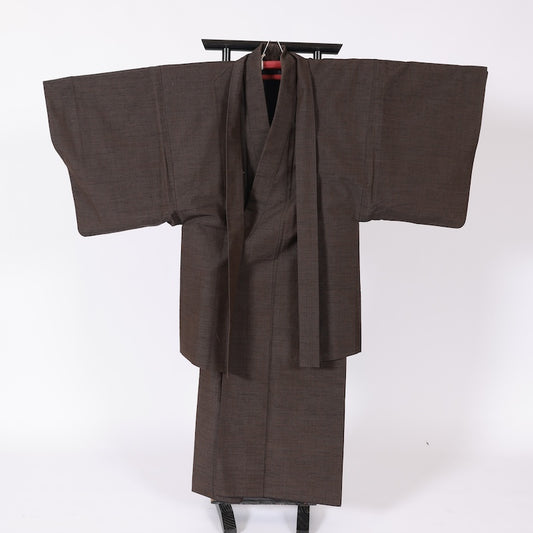 Japanese Men’s kimono  Men’s kimono jacket 2piece set  M-size 100% silk  / B120