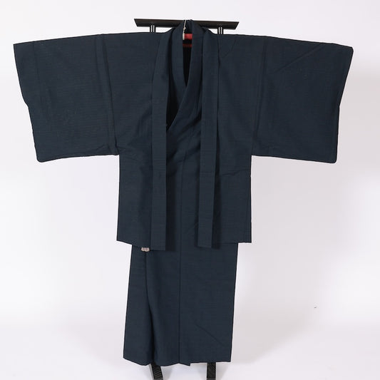 Japanese Men’s kimono  Men’s kimono jacket 2piece set  L-size 100% silk  / B123